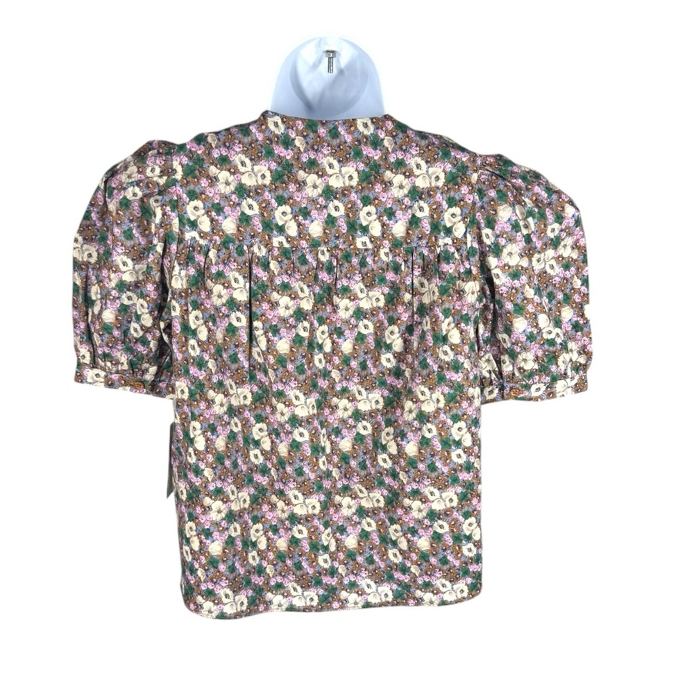 Hyacinth House Floral Puff Sleeve Blouse Cotton Lined XXS NWT Tuckernuck - Picture 5 of 8